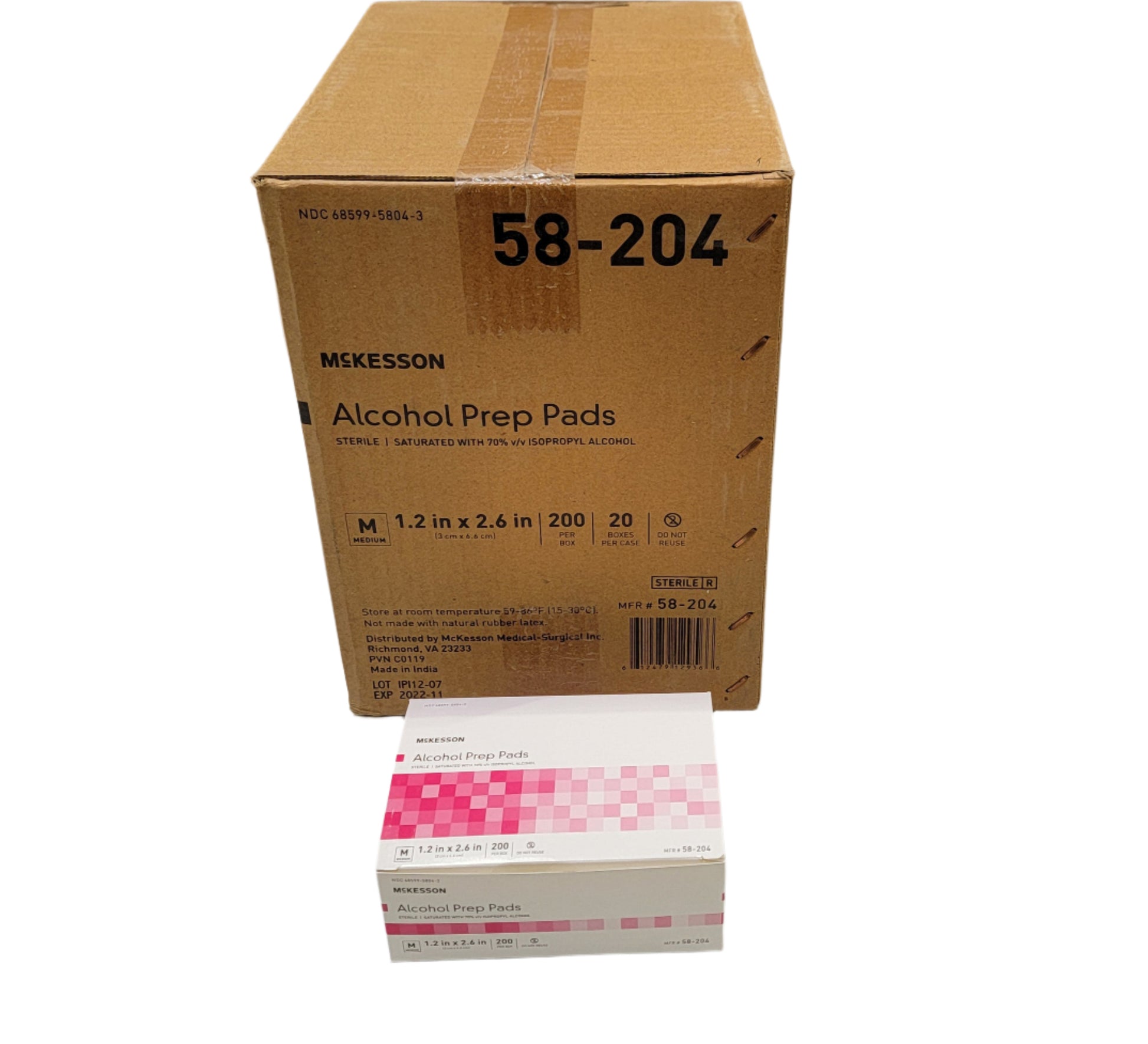 McKesson Alcohol Prep Pads 58-204 4000/Case - New - MBR Medicals