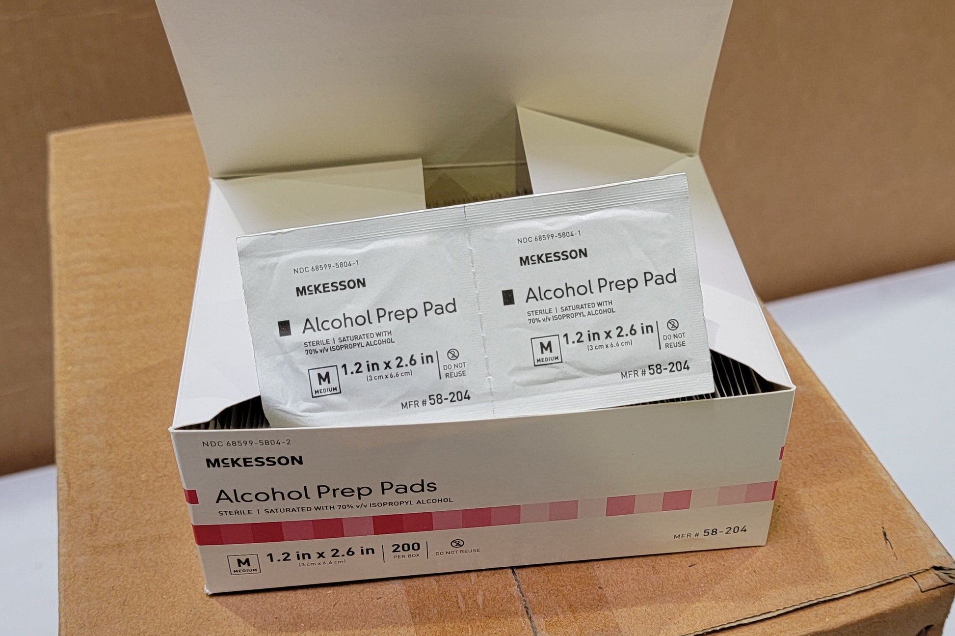 McKesson Alcohol Prep Pads 58-204 4000/Case - New - MBR Medicals