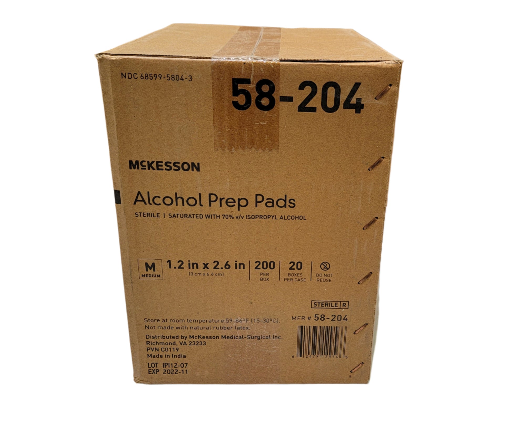 McKesson Alcohol Prep Pads 58-204 4000/Case - New - MBR Medicals