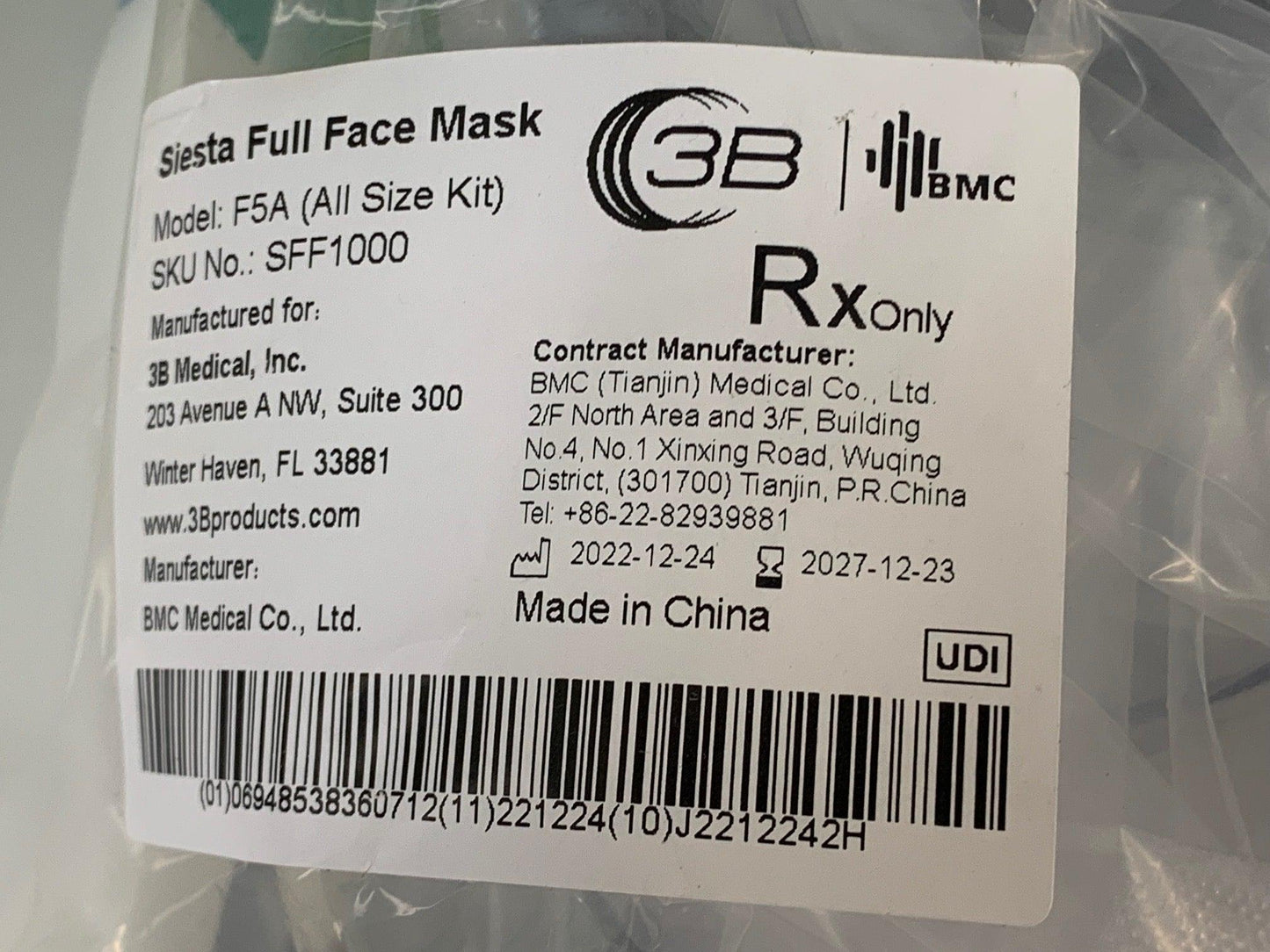 NEW 3B Medical Siesta Full Face CPAP Mask FitPack with Headgear SFF1000 with Free Shipping - MBR Medicals