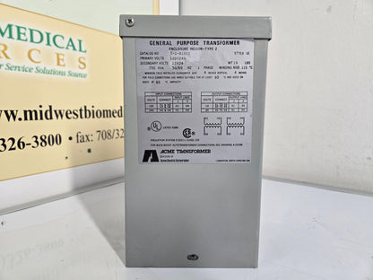 NEW Acme General Purpose Transformer 120/240 .750KVA 1 Phase 50/60Hz MFG# T-1-81052 - MBR Medicals