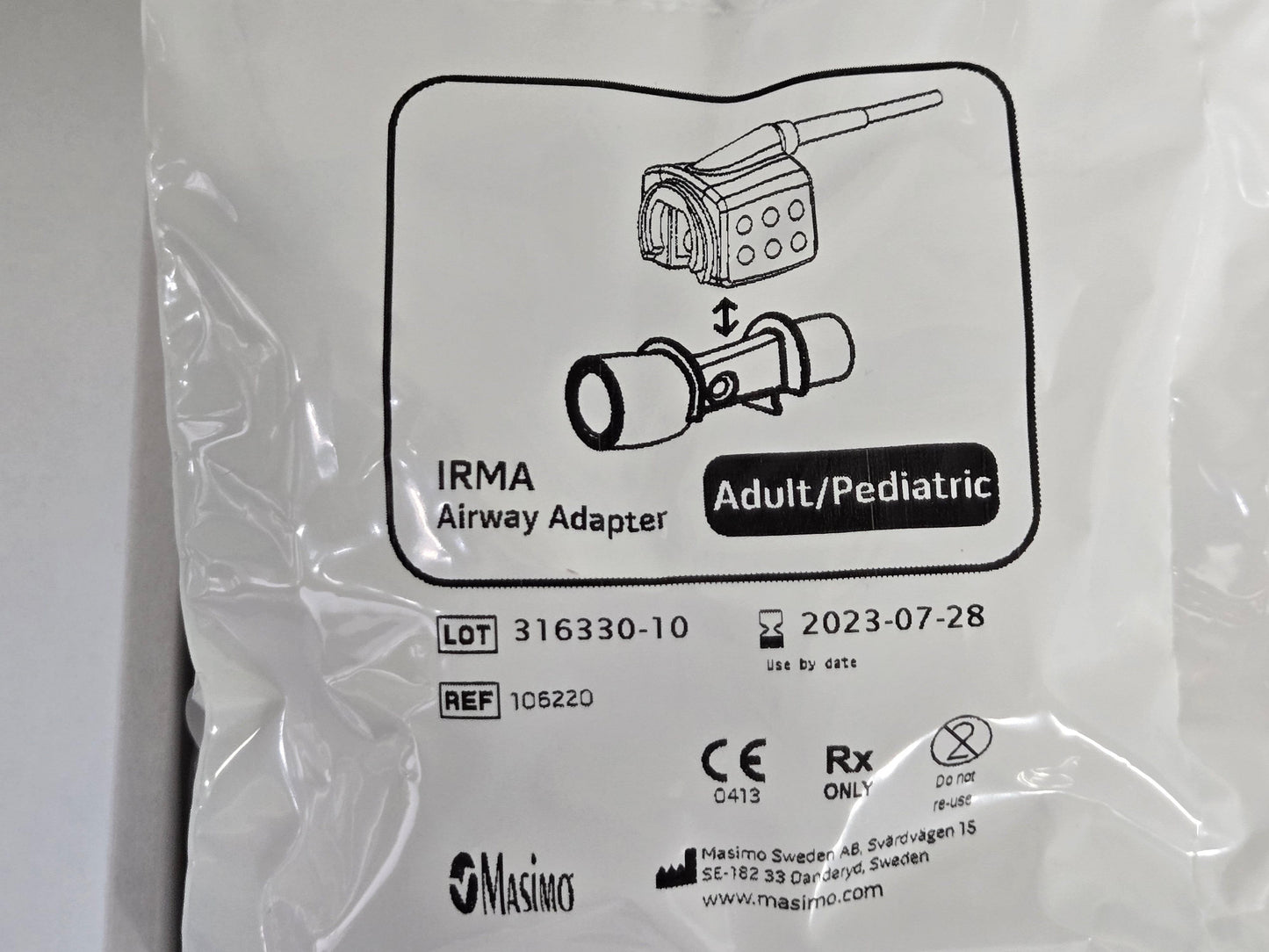 NEW Box of 25 Breas Masimo IRMA Airway CO2 Adapters 106220 Adult / Pediatric 005263 - MBR Medicals