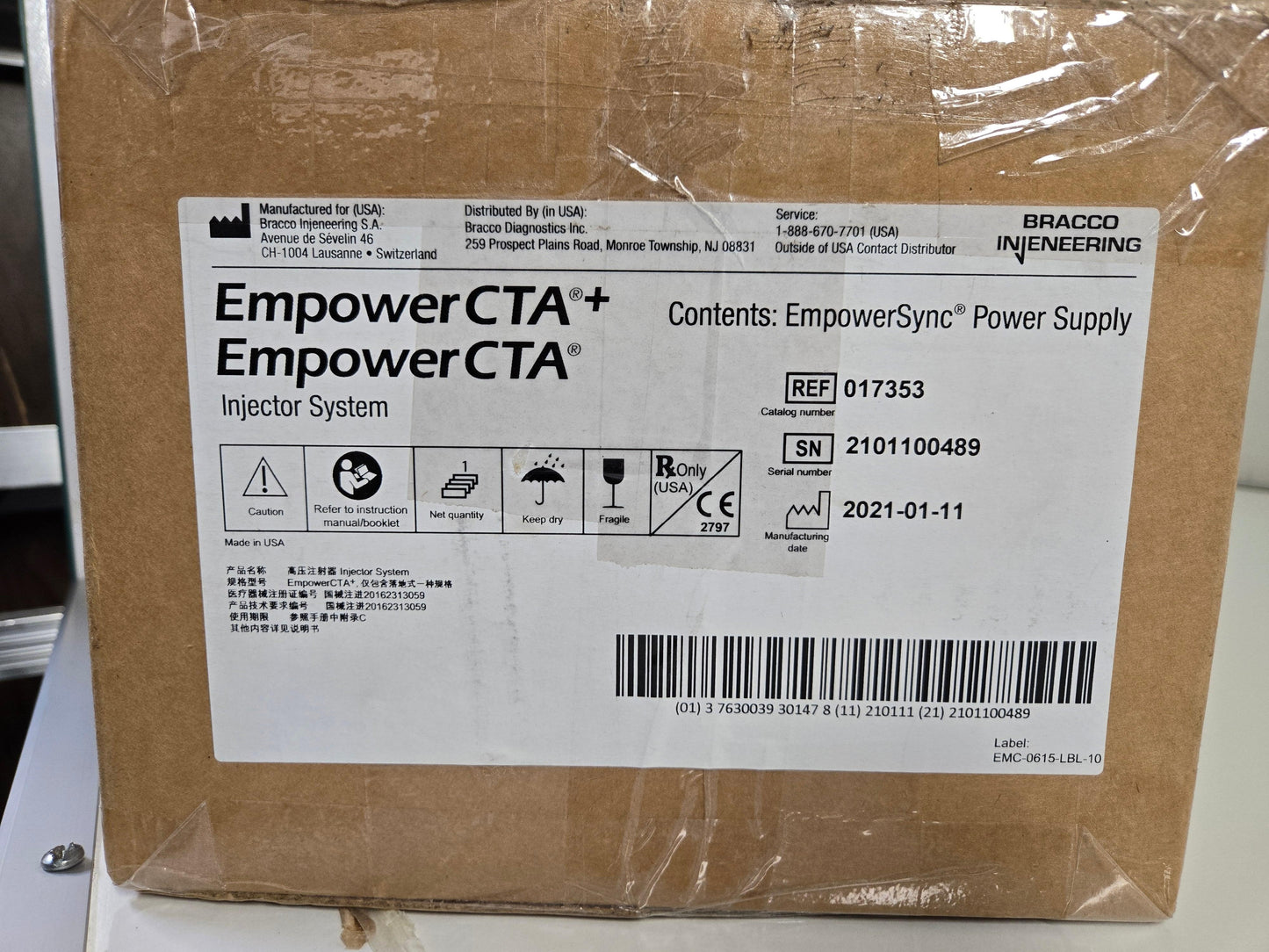 NEW Demo Bracco Injeneering Empower CTA Power Supply 017353 / 102377 - MBR Medicals