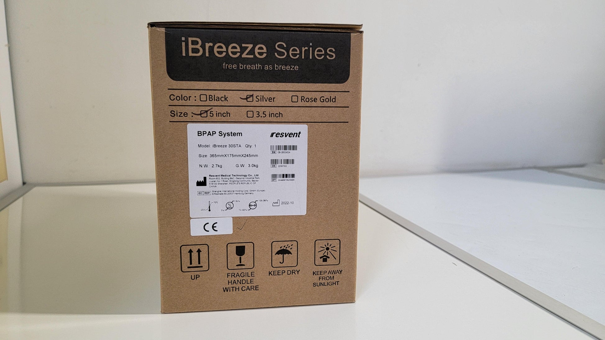 NEW Resvent iBreeze 30STA Auto CPAP & BiPAP Sleep Apnea Machine - MBR Medicals