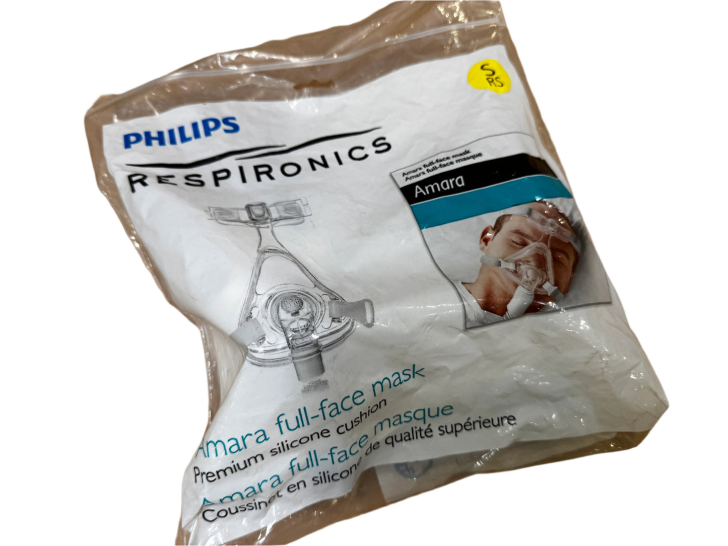 Philips Respironics Amara Full Face Mask Small Silicone Cushion With Headgear Adult 1090201 - New - MBR Medicals