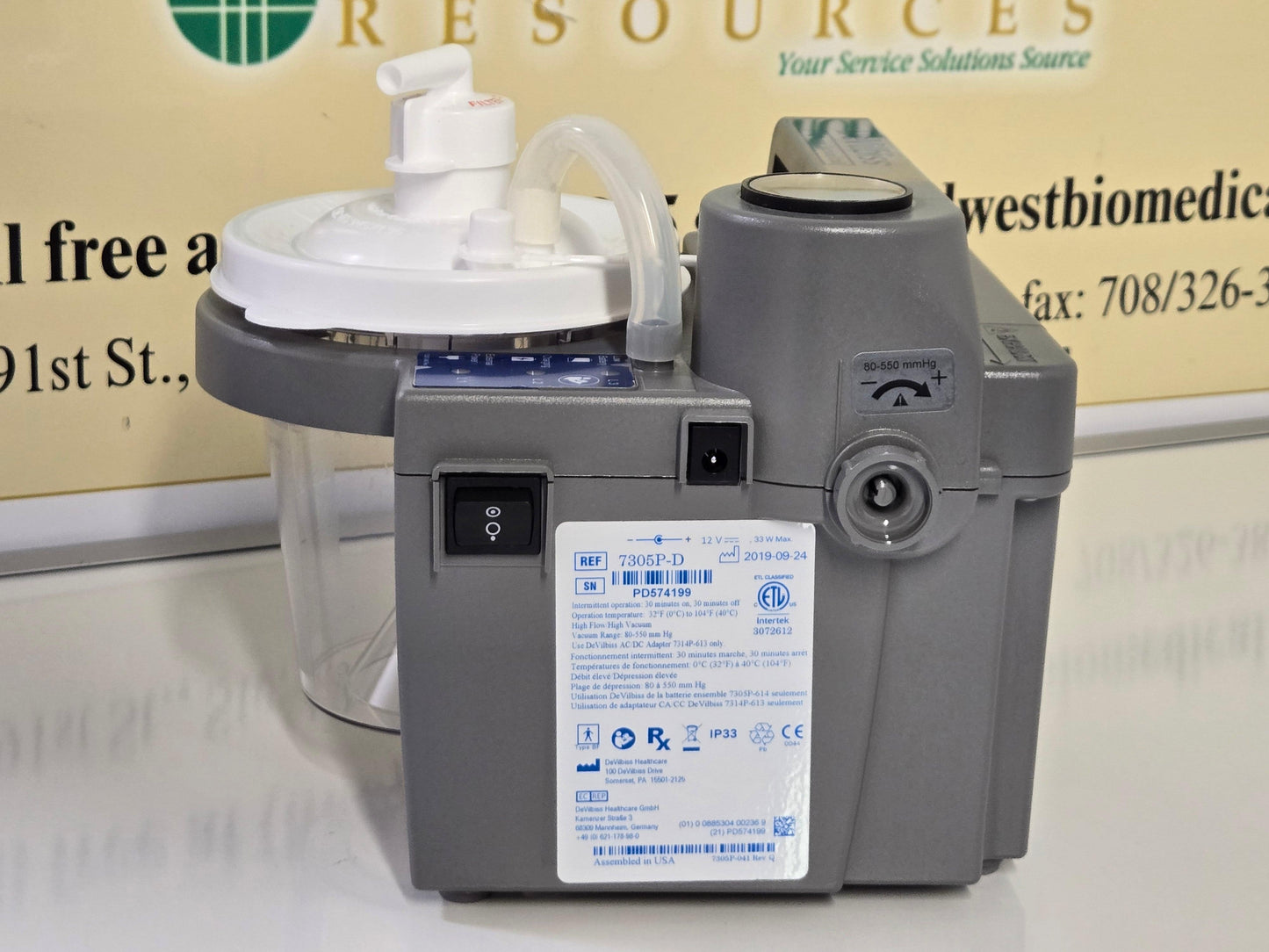 REFURBISHED DeVilbiss Homecare Suction Unit 7305P-D - MBR Medicals