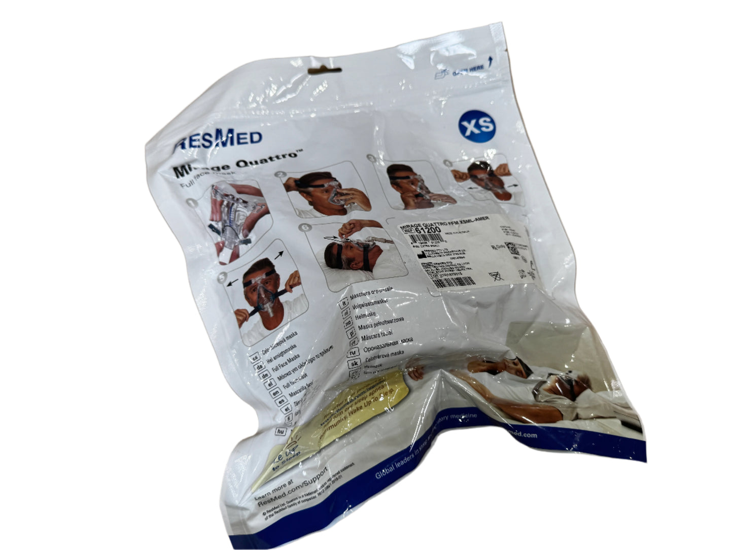 ResMed Mirage Quattro Full Face Mask with Headgear Extra-Small MPN 61200 - New - MBR Medicals