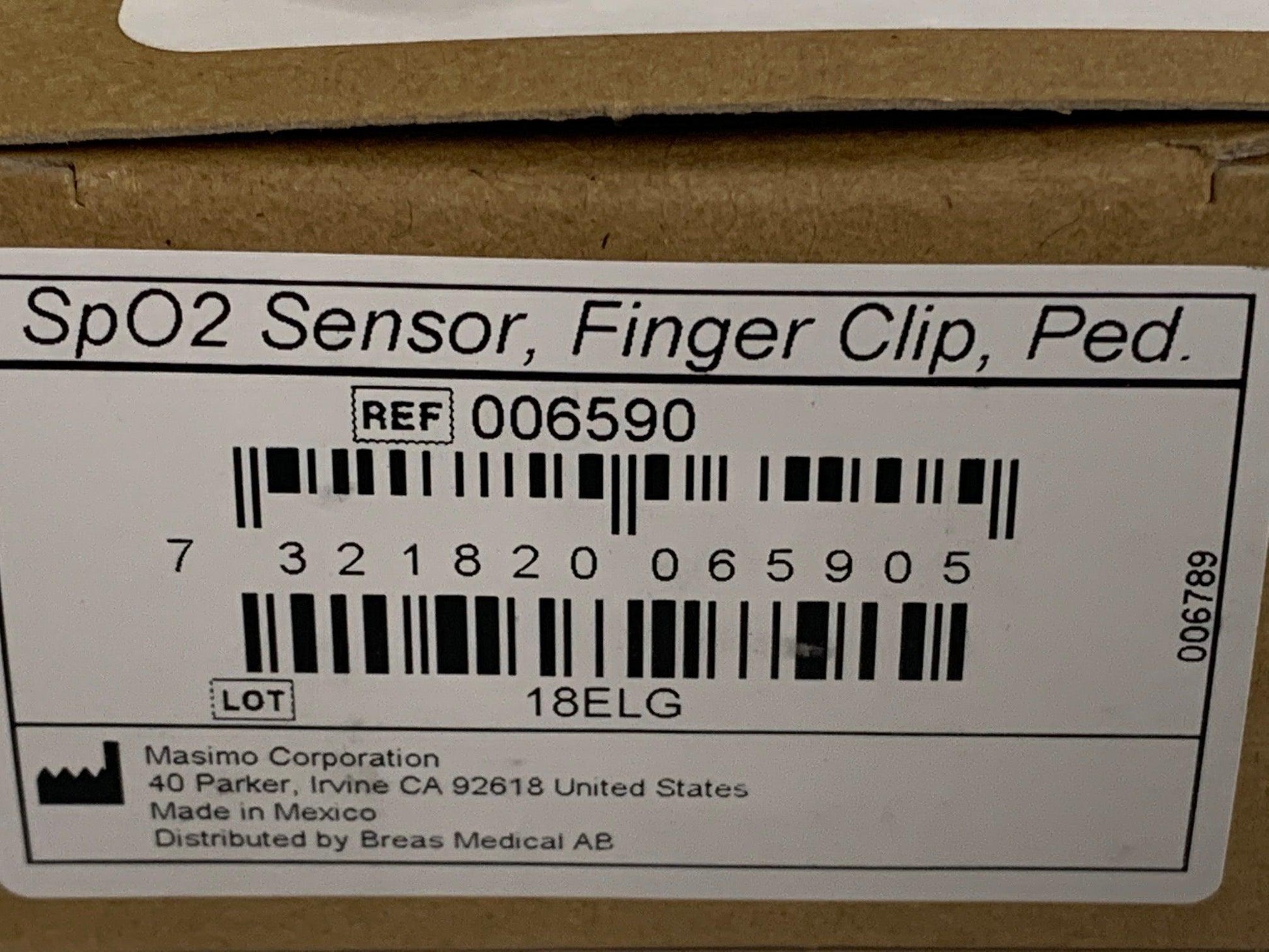 New Breas SpO2 Masimo 1864 Pediatric Reusable Finger Clip Sensor for Vivo 65 006590 - MBR Medicals