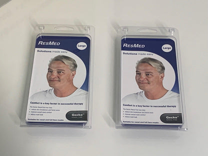 NEW Lot of 2 ResMed Gecko Large Gel Nasal Pad for CPAP Mask 61910