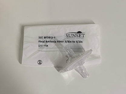 NEW Each Sunset Healthcare Suction Unit Bacteria Filter 3/8- 1/2 Inch BF3812-1