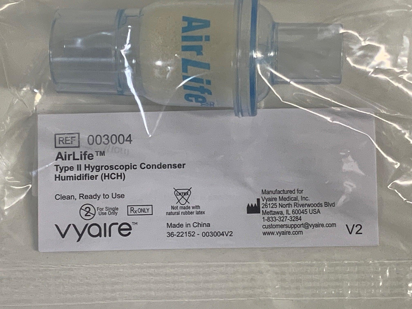 NEW Lot of 10 Vyaire Airlife Type II Hygroscopic Condenser Humidifier 003004