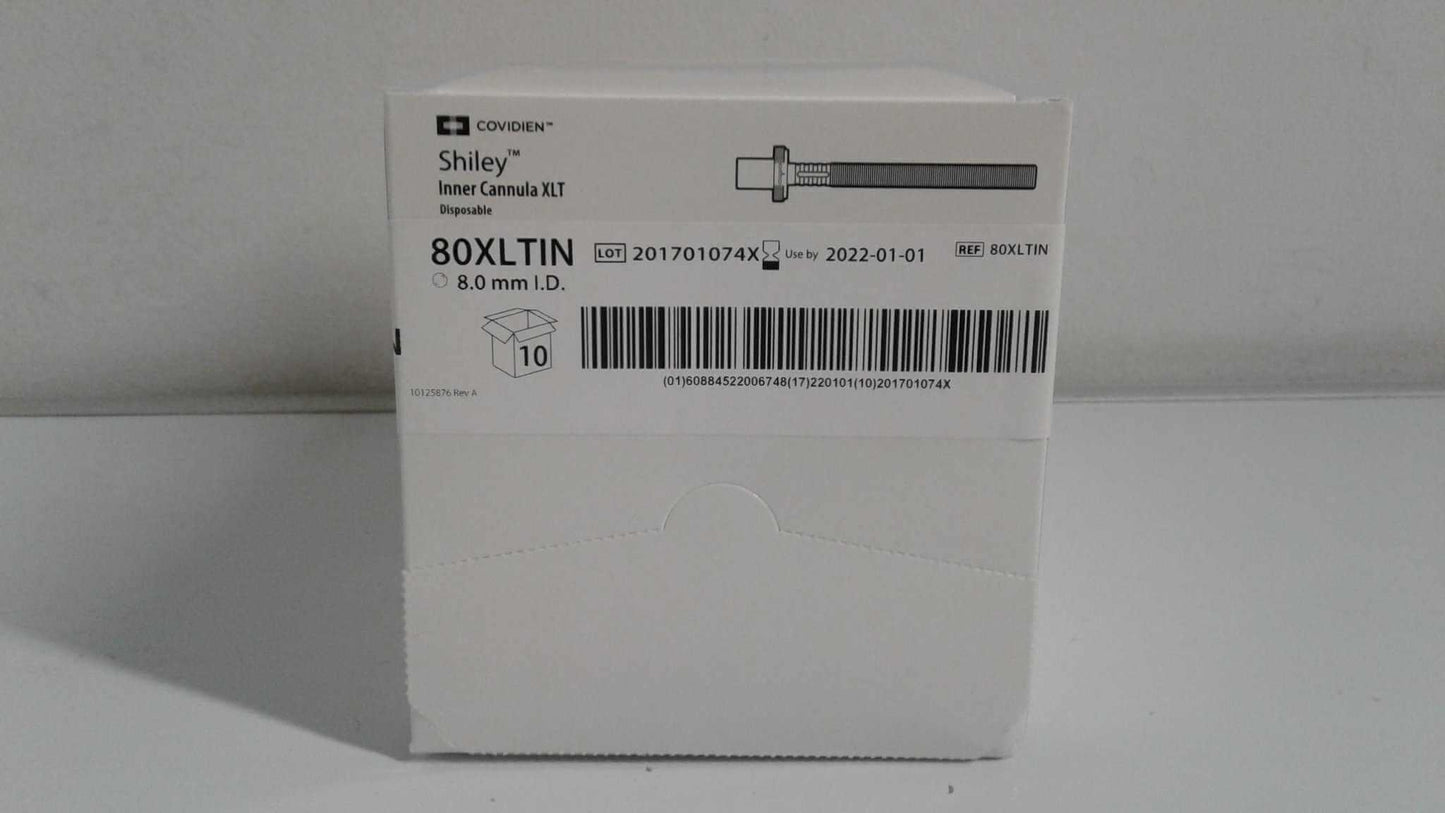 Box of 10 NEW Covidien Shiley Inner Cannulas XLT 80XLTIN FREE Shipping - MBR Medicals