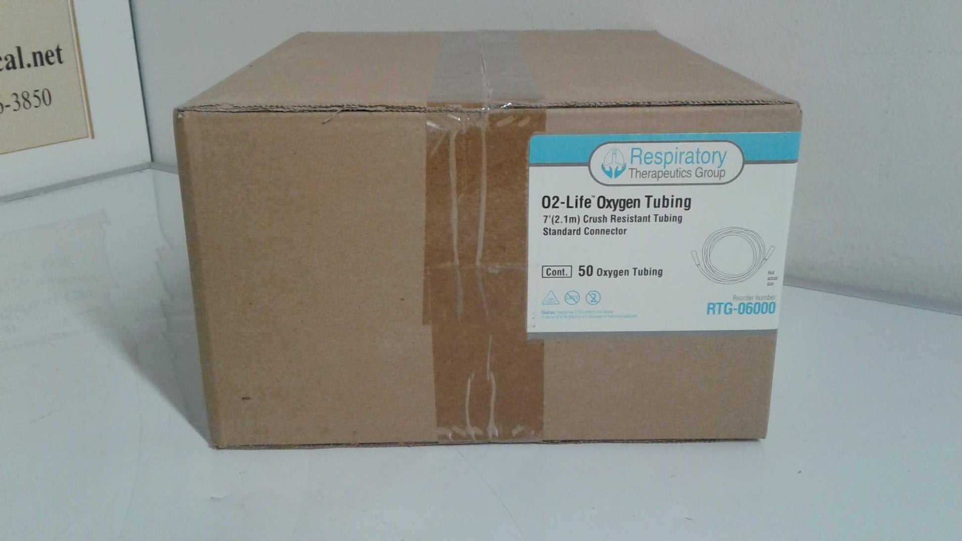 Case of 50 NEW Respiratory Therapeutics Group O2-Life Oxygen Crush Resistant 7' Foot Oxygen Tubing RTG-06000 FREE Shipping - MBR Medicals