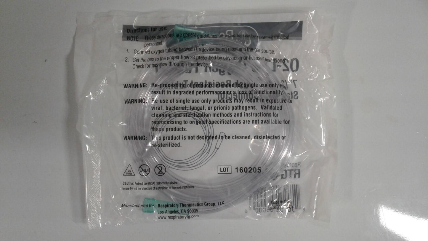 Case of 50 NEW Respiratory Therapeutics Group O2-Life Oxygen Crush Resistant 7' Foot Oxygen Tubing RTG-06000 FREE Shipping - MBR Medicals