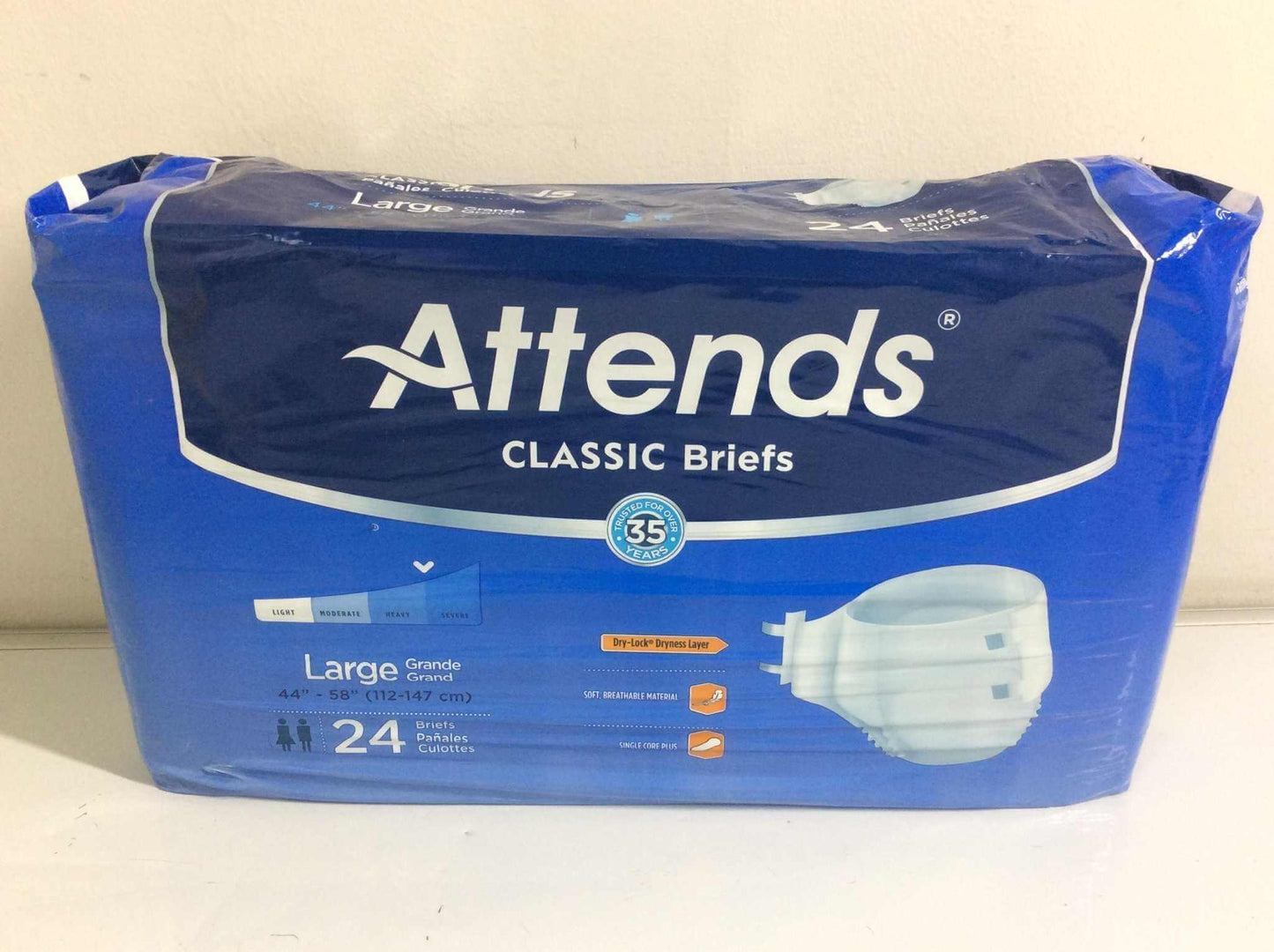 Lot of 2 NEW Attends Large Classic Heavy Absorbency Briefs Packs BRB3096 - MBR Medicals