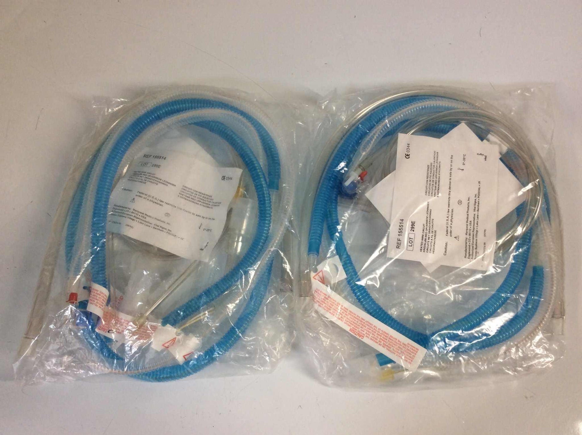 Lot of 2 NEW Marquest Medical Products Pediatric Heated Wire Circuit 155514 - MBR Medicals