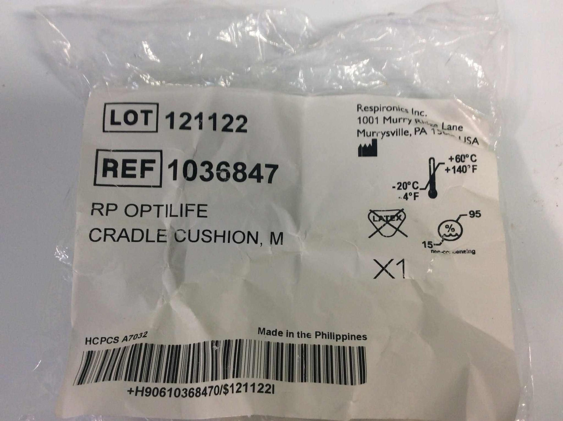 Lot of 2 NEW Philips Respironics Optilife Medium Cradle Cushions 1036847 - MBR Medicals