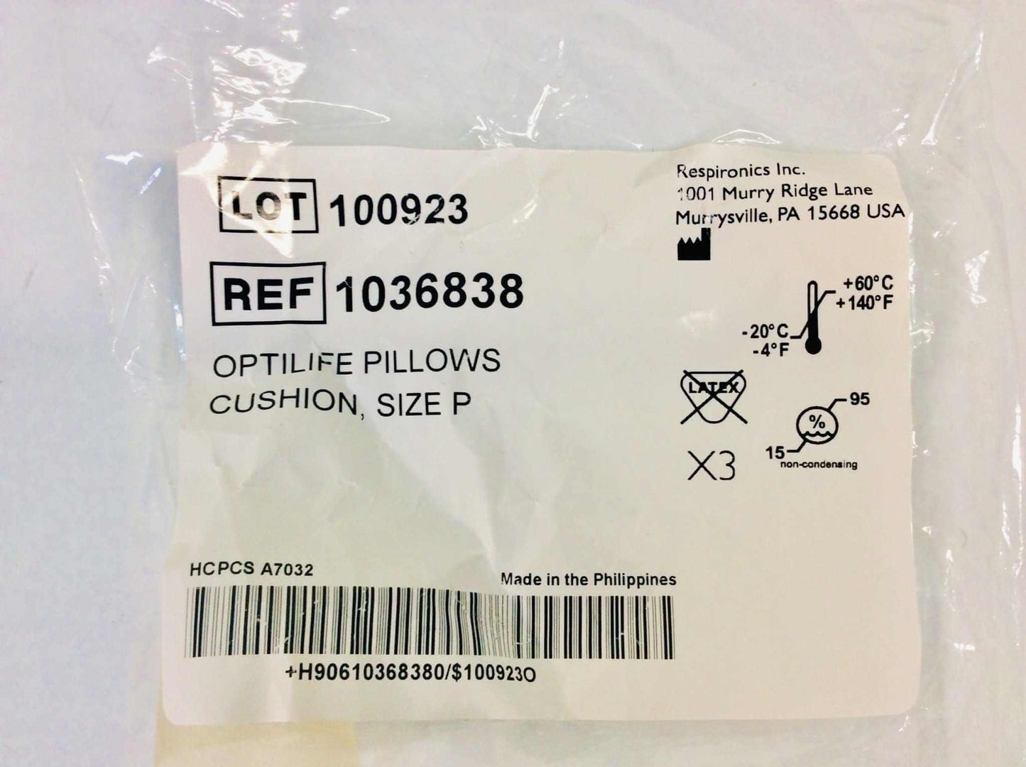 Lot of 3 NEW Philips Respironics OptiLife Nasal Petite Pillow Cushion 1036838 - MBR Medicals