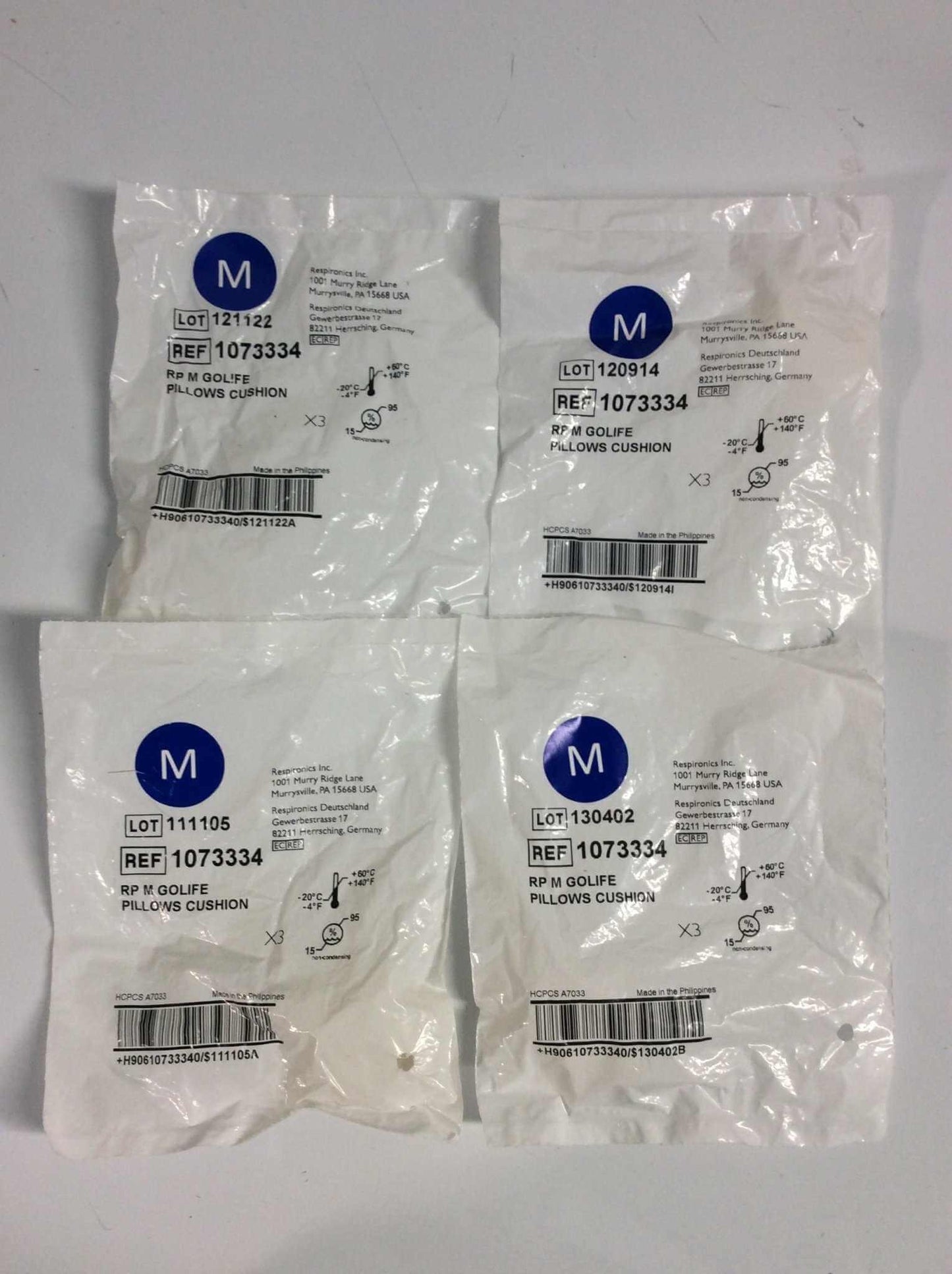 Lot of 4 NEW Philips Respironics Medium GoLife Nasal Pillow Cushion 1073334 FREE Shipping - MBR Medicals