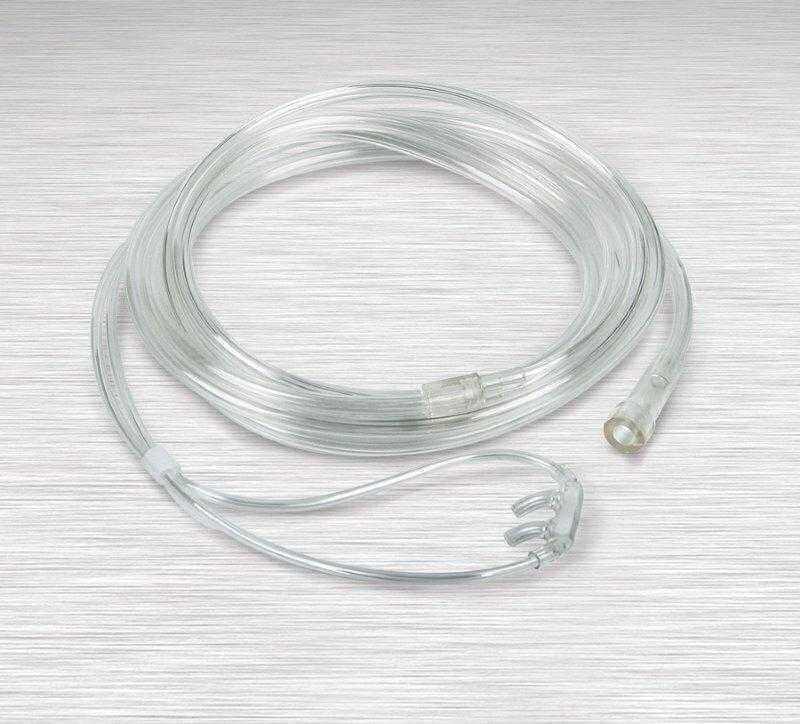 New (50/c) O2-Life Oxygen Nasal Cannula W/ 7' (2.1m) Crush Tubing Connector - MBR Medicals