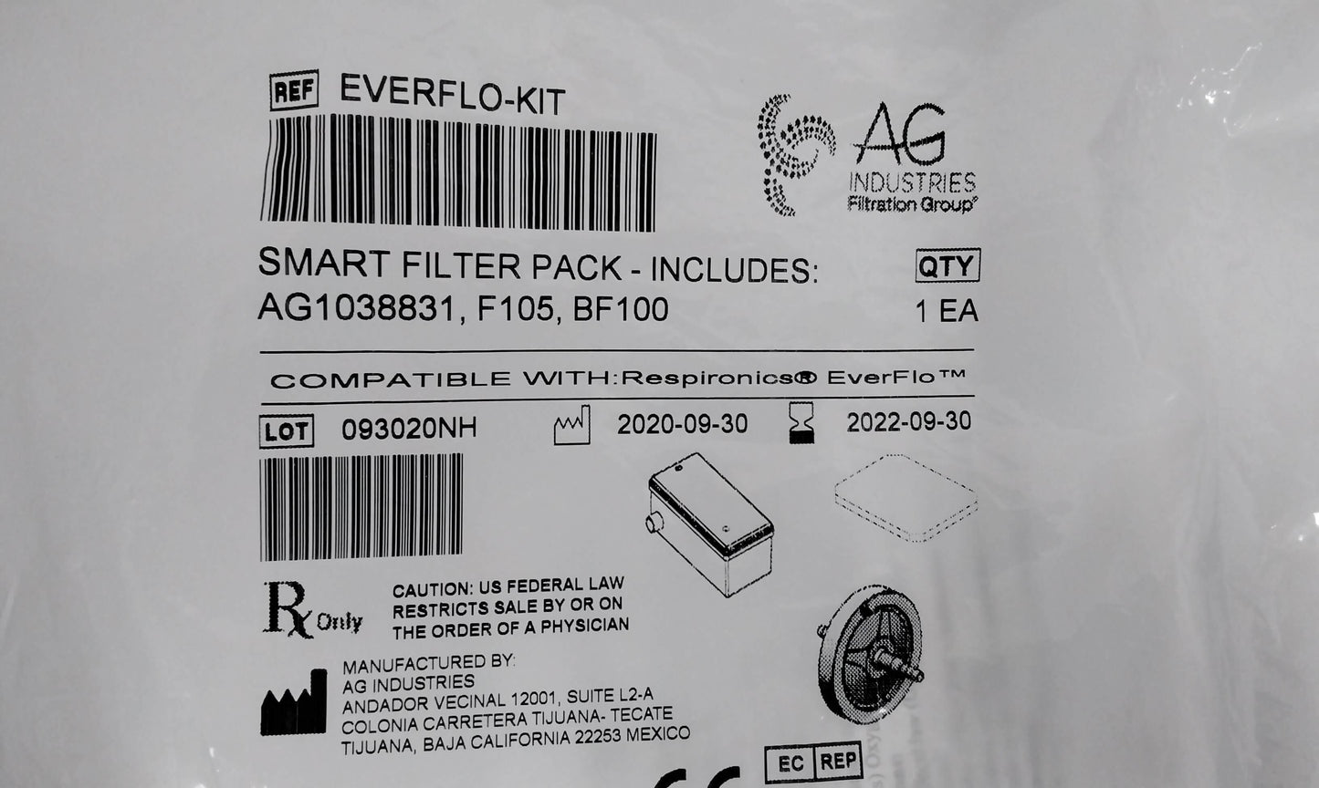 NEW AG Industries EverFlo Smart Filter Pack EverFlo-Kit with Free Shipping - MBR Medicals