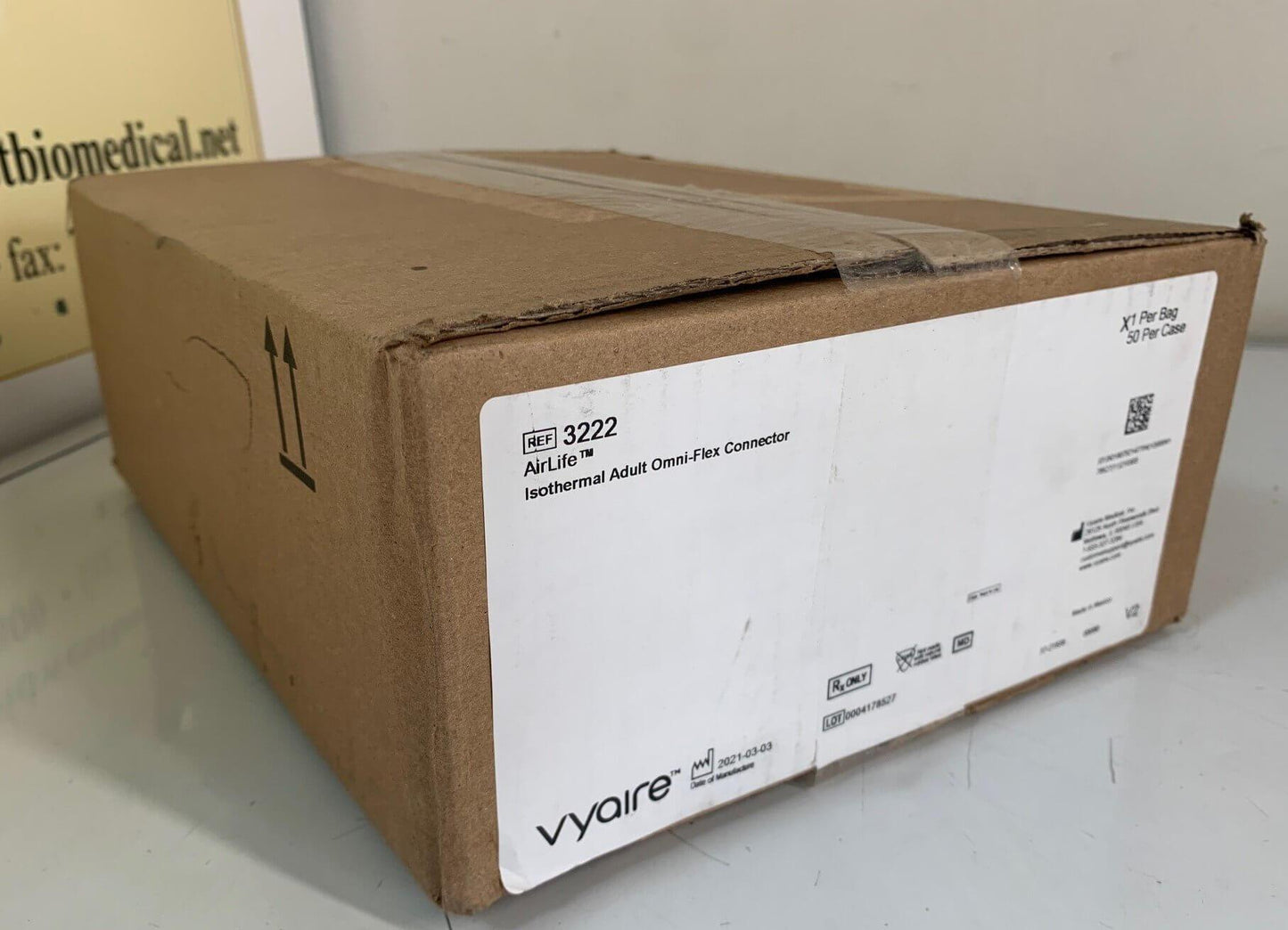 NEW Case of 50 Vyaire Medical Airlife Isothermal Adult Omni-Flex Connector 3222 with FREE Shipping - MBR Medicals