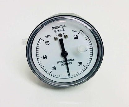 NEW Instrumentation Industries 60cm H20 Vacuum Pressure Gauge NS60-PBS 0612 Warranty FREE Shipping - MBR Medicals