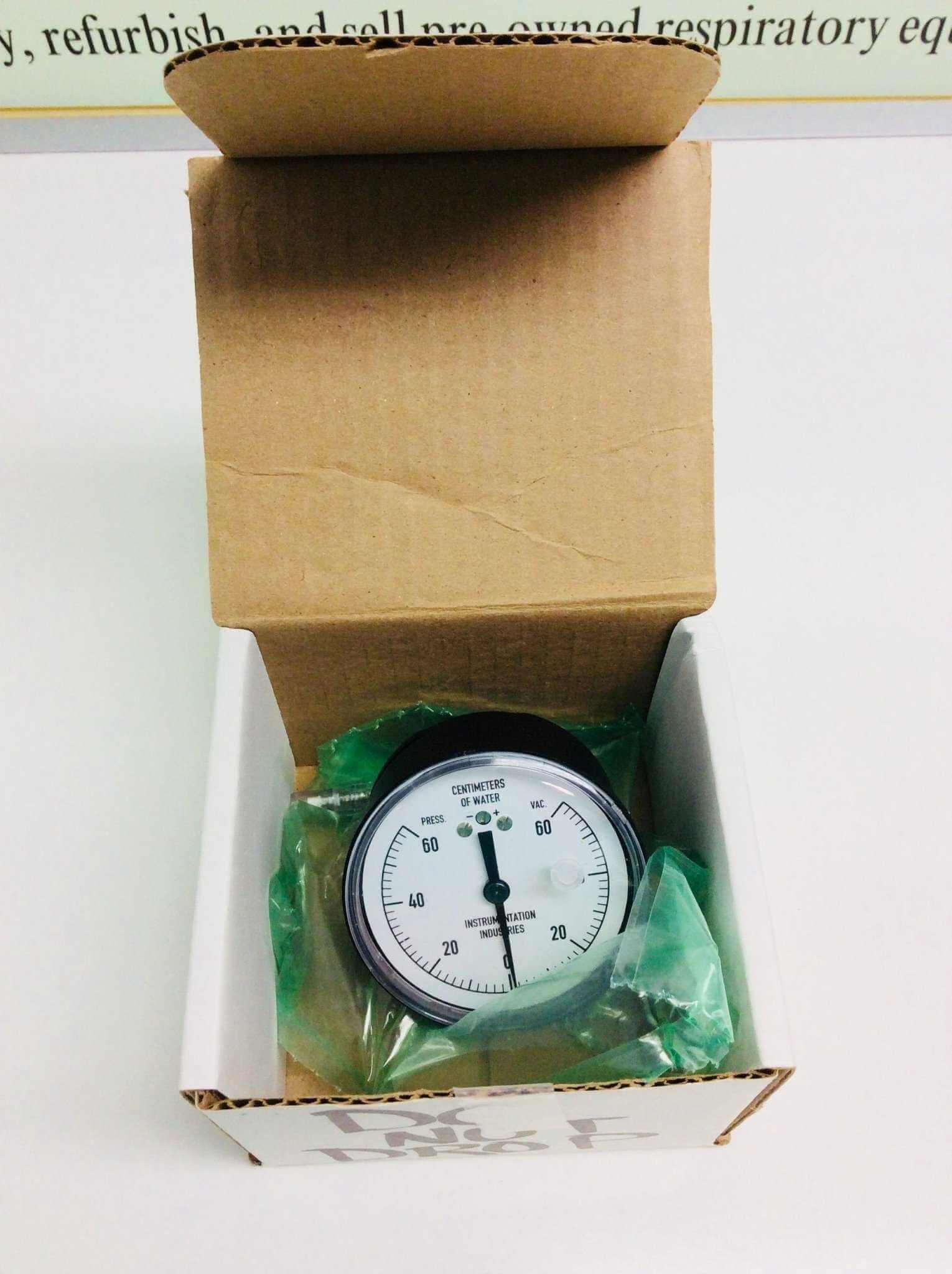 NEW Instrumentation Industries 60cm H20 Vacuum Pressure Gauge NS60-PBS 0612 Warranty FREE Shipping - MBR Medicals