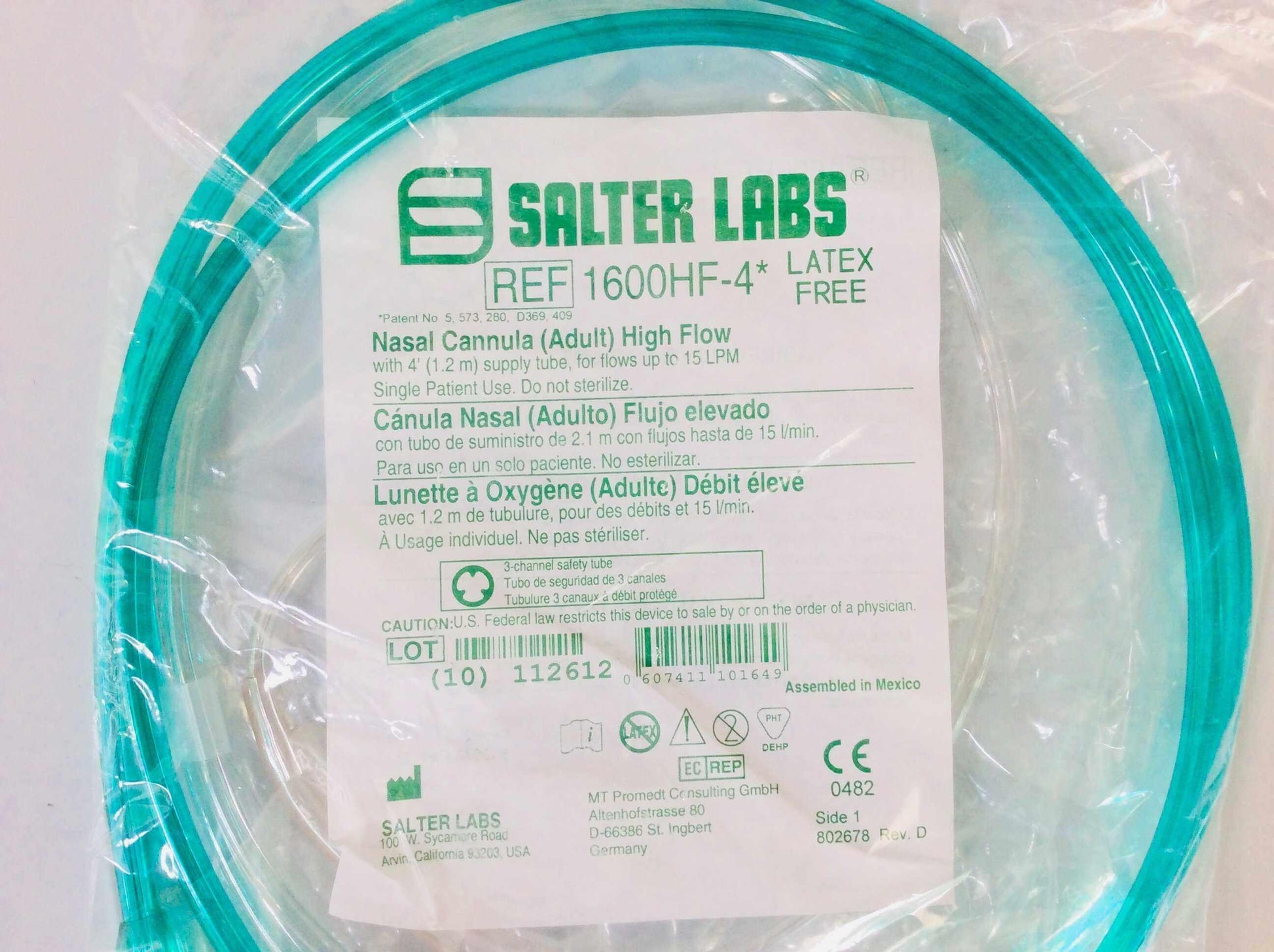 NEW Salter Labs Adult High Flow Nasal Cannula 1600HF-4 - MBR Medicals