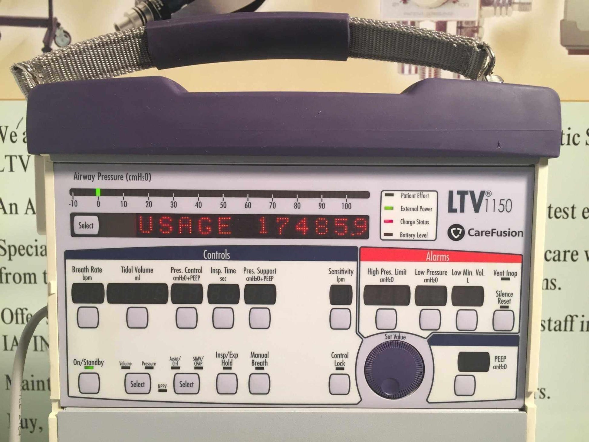 USED Carefusion LTV 1150 Ventilator with Power Supply 18984-001 - MBR Medicals