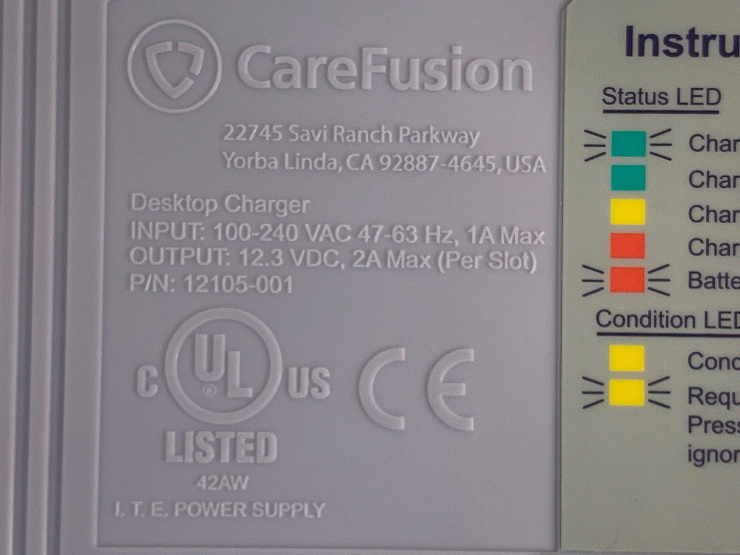 USED CareFusion Vyaire ReVel Ventilator Desktop Battery Charger 12105-001 - MBR Medicals